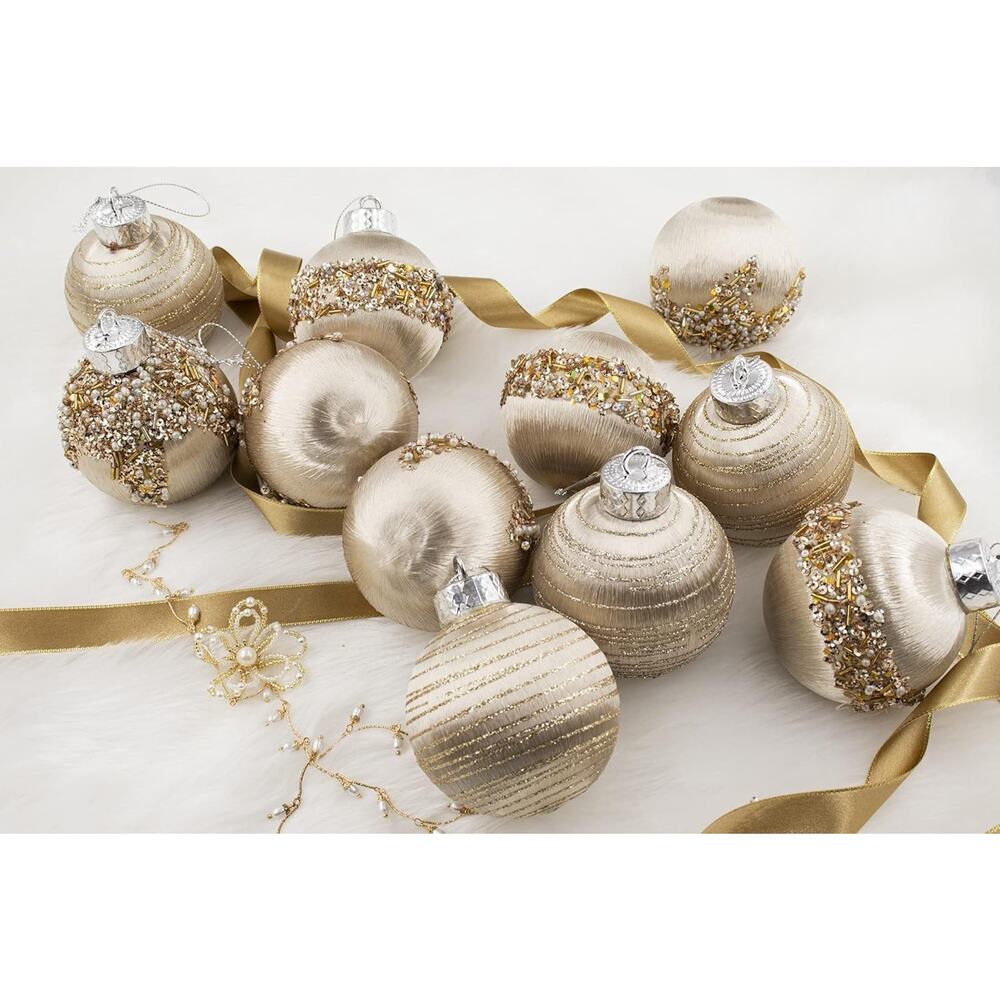 Satin Christmas Balls Ornaments, Silk Christmas Hanging Ball Decorations, 12Pcs - Picture 3 of 8